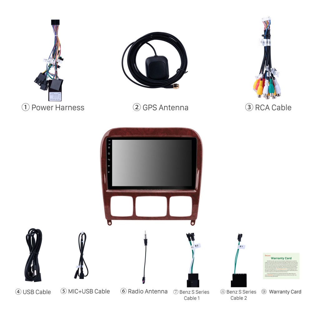 9 inch Touch Screen 1998-2005 Mercedes Benz S Class W220 S280 S320