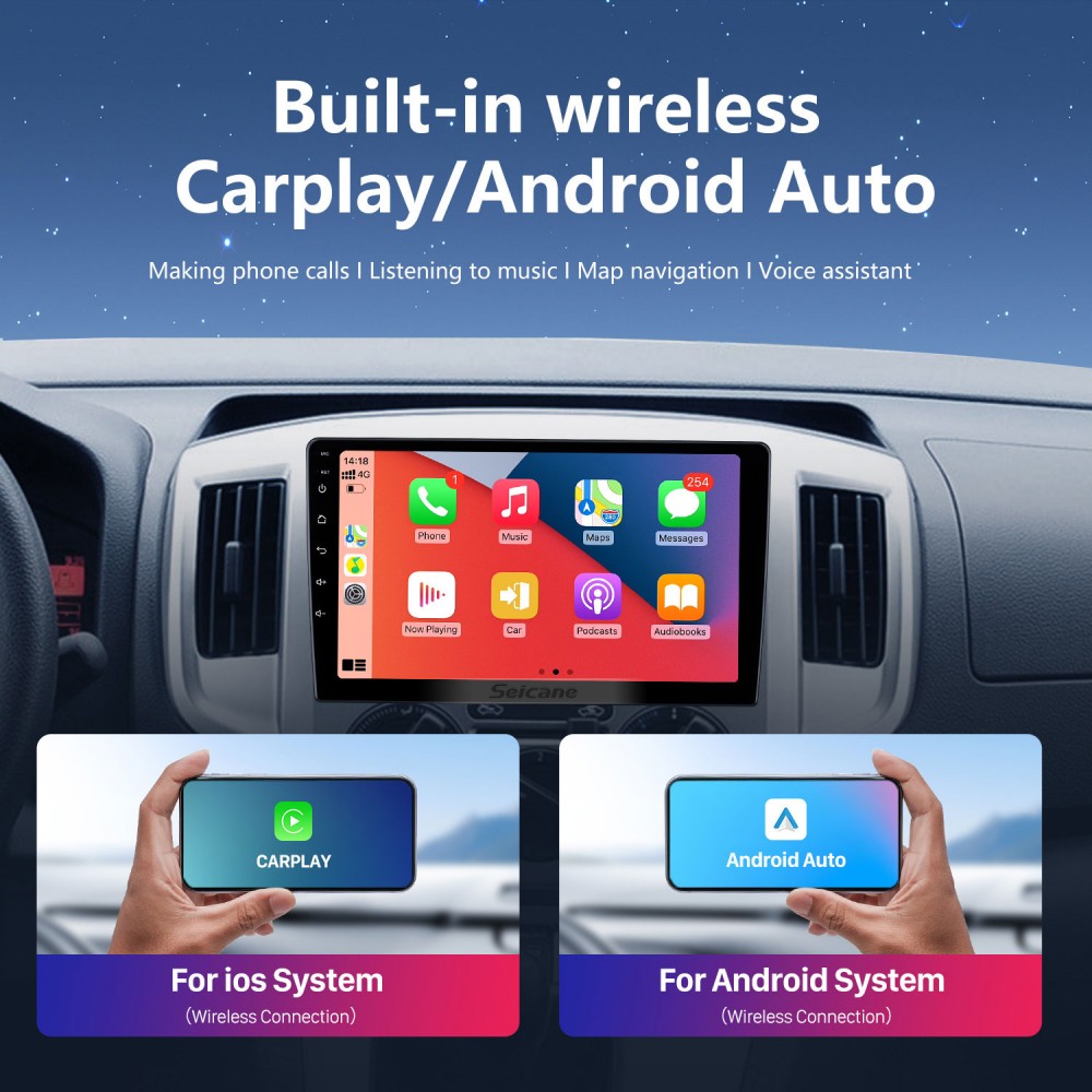 Wireless carplay android auto carplay tablet portable multimedia player  stereo 7.5 inch screen dual bluetooth car video players