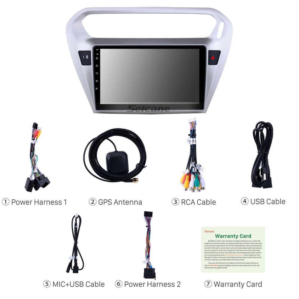 10.1 Inch Hd 1024*600 Touchscreen Android 6.0 Gps Navigation System For 2013 2014 Peugeot 301 Elysee With Bluetooth Wifi Usb 1080P Video Mirror Link Obd2 Dvr Steering Wheel Control