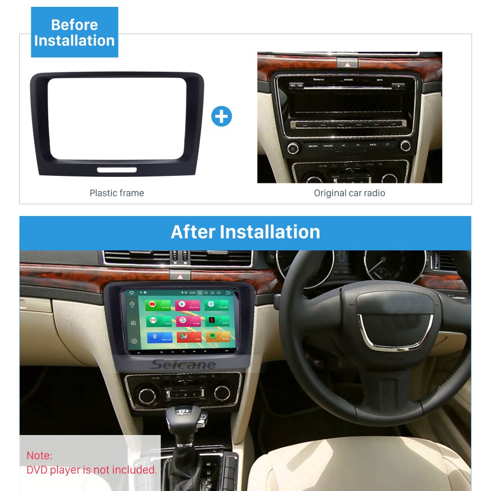 OEM Style Car Stereo Radio Fascia Panel for 2009 2011 2012-2014 Skoda Superb Installation