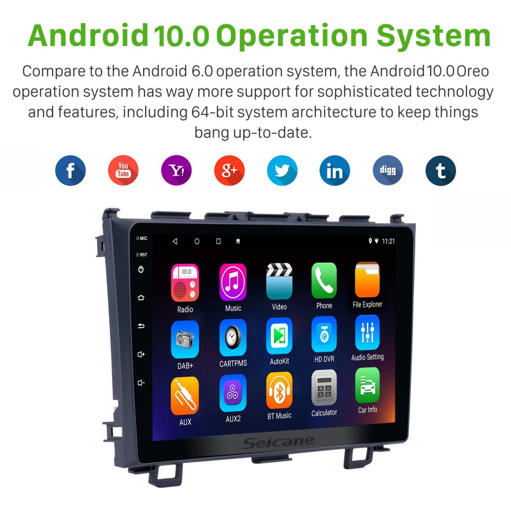 9" Für 2007-2011 Honda CR-V CRV Android 9.0 Navi 2 Din GPS Autoradio Stereo+KAM 