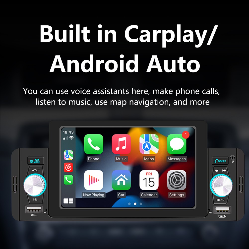 2 Din Car Radios Bluetooth Autoradio Carplay HD Touch Screen FM Audio For  KIA Toyota Car Stereo MP3 MP5 Multimedia Radio Player