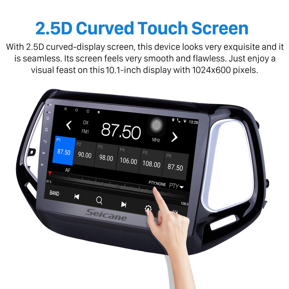 10.1 inch 2017 Jeep Compass Android 14.0 Head Unit GPS