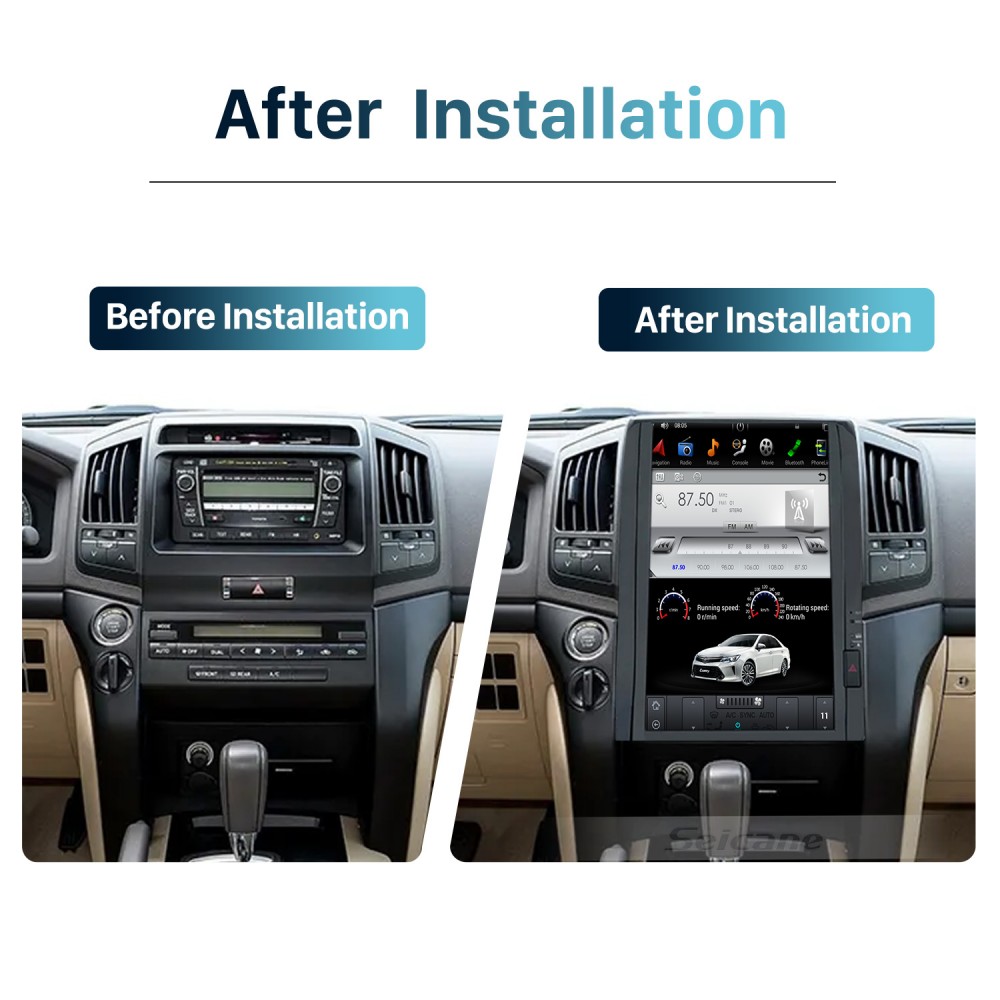 2008 2015 Toyota Land Cruiser CarPlay 16 Inch Android 9.0 Radio with HD Touchscreen GPS NaviBluetooth Rear Camera TPMS