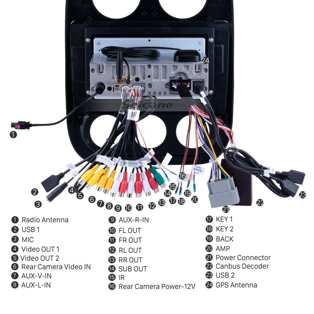 Bluetooth Car Radio Stereo System for 2014 2015 Jeep Compass  2015 Jeep Patriot Radio Wiring Diagram    Seicane