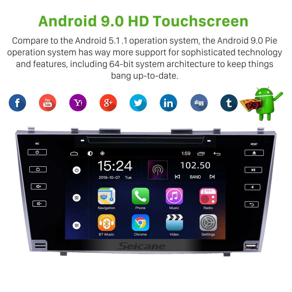 PLZ Double Din Car Stereo with Mirror Link- Inch HD Capacitive Touchscree（並行輸入品） - 1