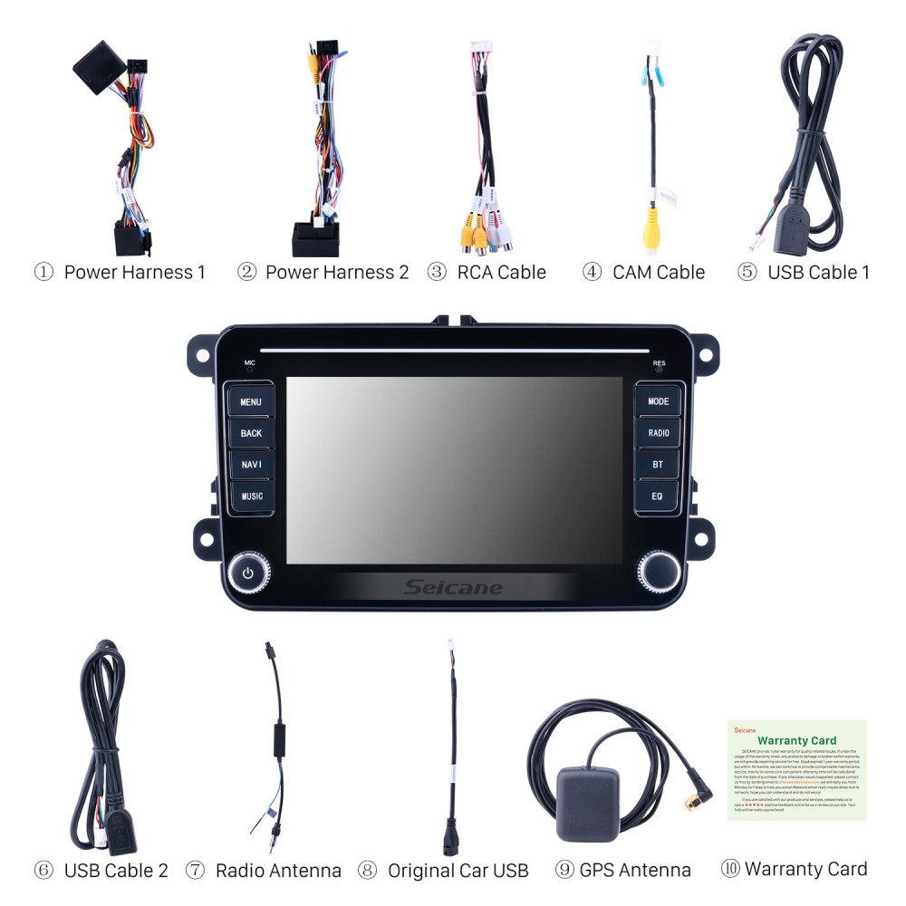 Android 10.0 for VW Volkswagen Universal Radio HD Touchscreen 7 inch GPS  Navigation System With Bluetooth
