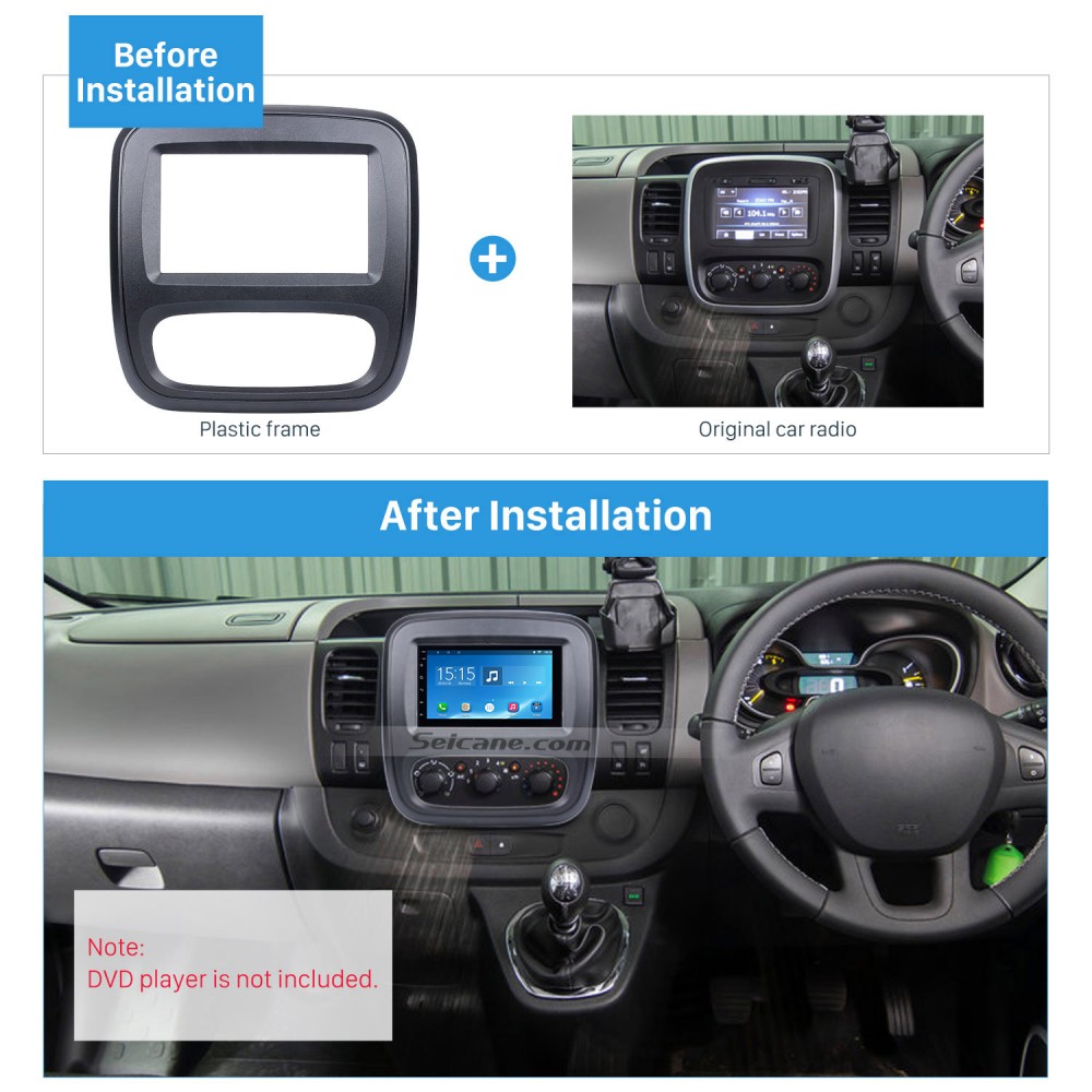 RENAULT Traffic 2015 Stereo Black Fascia /& Steering Wheel Interface Kit CTKRT06