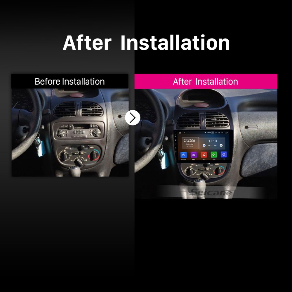 9 inch Android 12.0 GPS Navigation Radio for 2000-2016 Peugeot 206