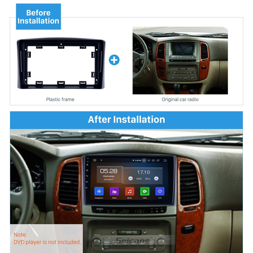 Dash Trim Kit Set for Toyota LAND CRUISER 98-02 with navigation system TYT-34C 