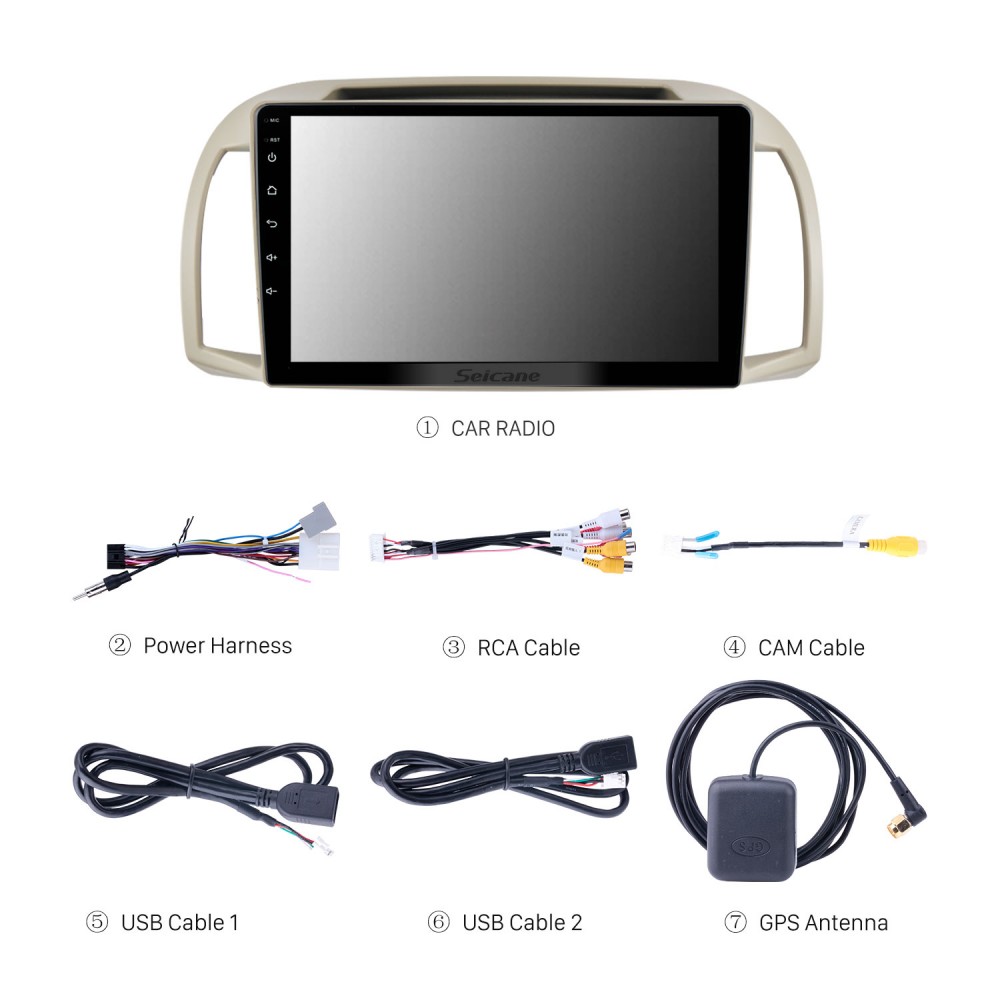 9 inch Android 13.0 for 2002-2010 Nissan March Stereo GPS navigation system  with Bluetooth OBD2