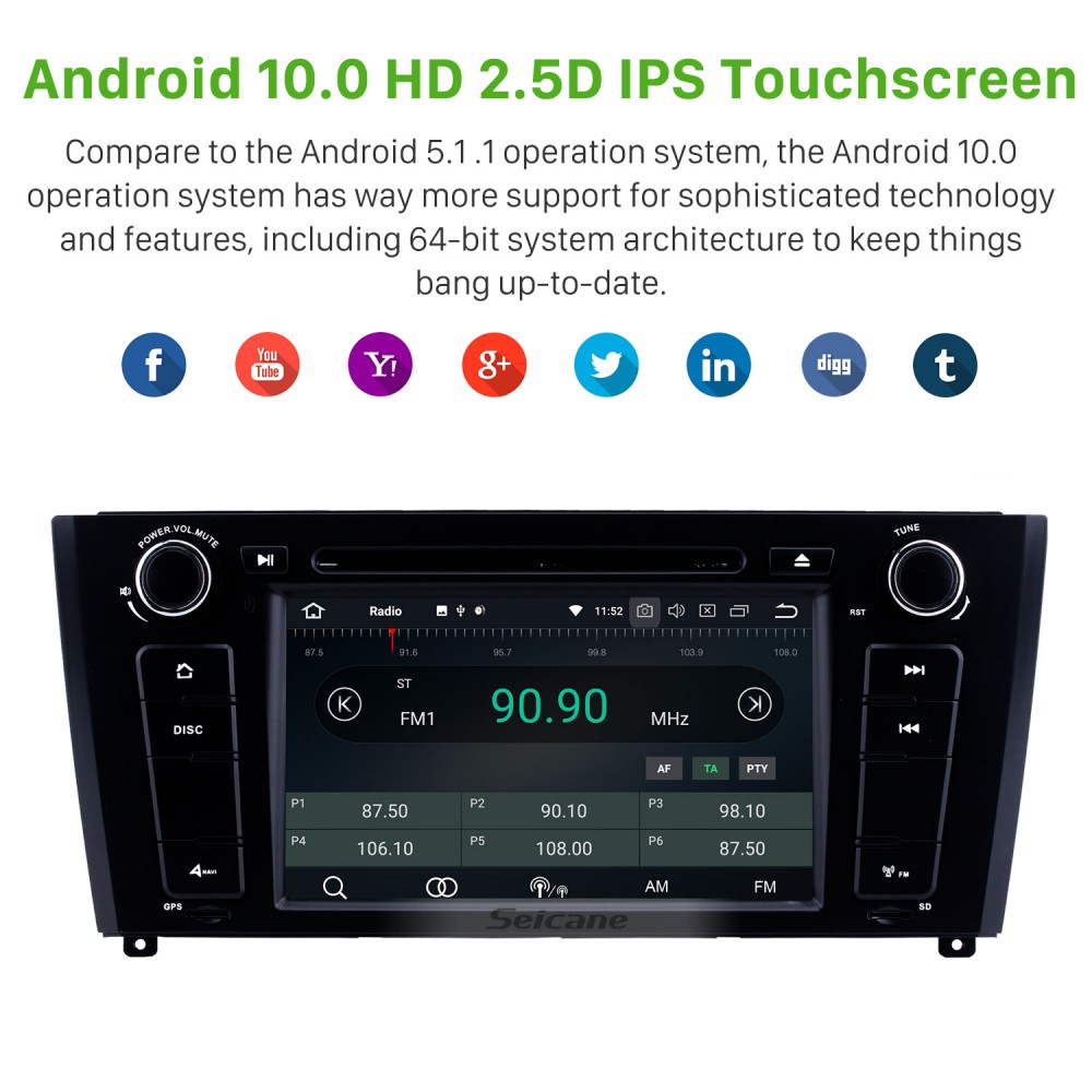 Android 10.0 HD Touchscreen 1024*600 2004-2012 BMW 1 Series E81 E82 116i  118i
