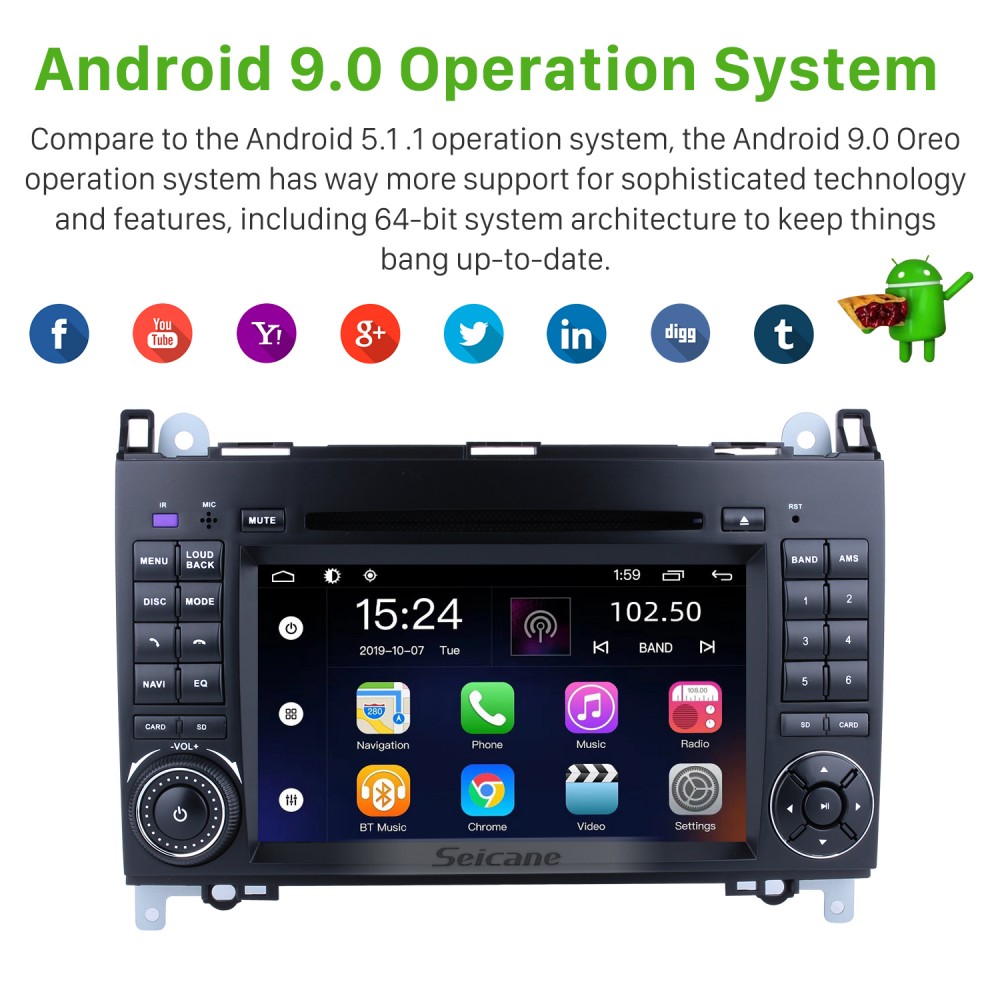 Mercedes CLK W209 W203 W208 Carplay Android navigation radio