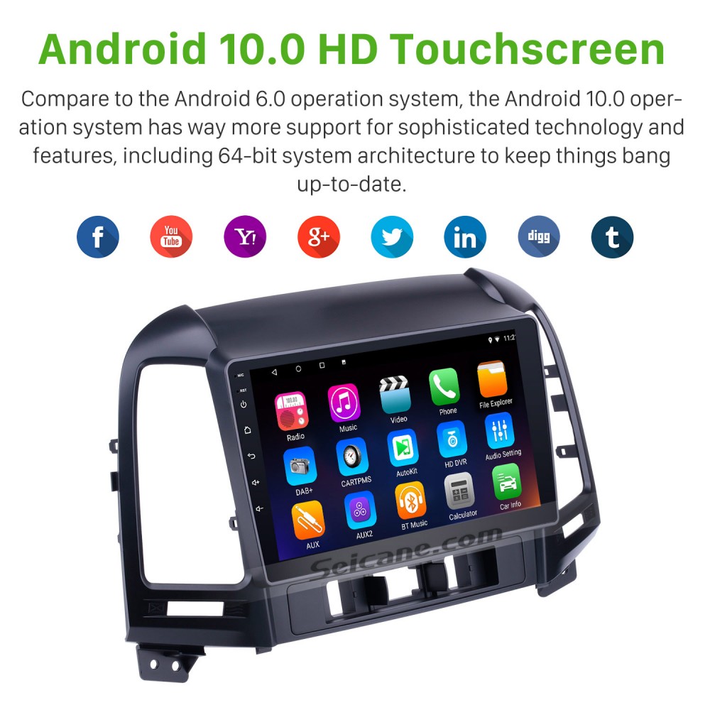 Oem 05 12 Hyundai Santafe Radio Upgrade With Android 10 0 Bluetooth Gps Navigation Car Audio System Oem 05 12 Hyundai Santafe Radio Upgrade With Android 10 0 Bluetooth Gps Navigation Car Audio System
