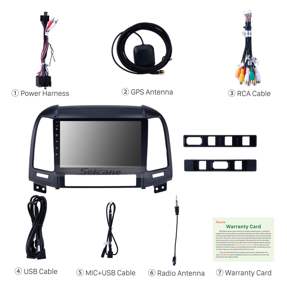 For 2006-2012 Hyundai SANTA FE OEM Android 10.0 HD 1024*600