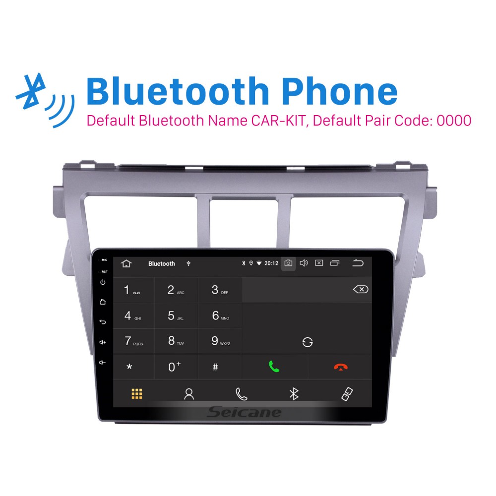 9 Inch 2007-2012 Toyota Vios Android 12.0 HD Touchscreen GPS
