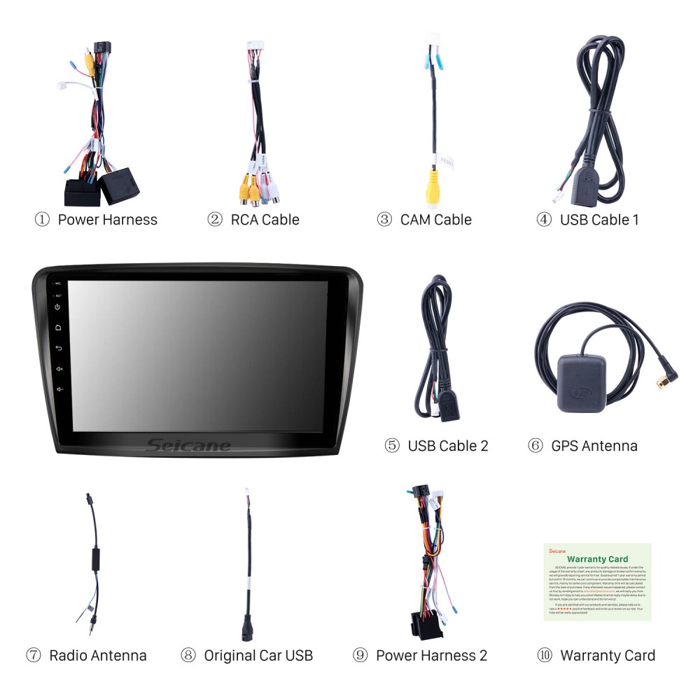 Autoradio STEREO NAVIGATORE SATELLITARE GPS PER SKODA SUPERB 2008-2013 Android Wi-Fi DAB 1+16GB 