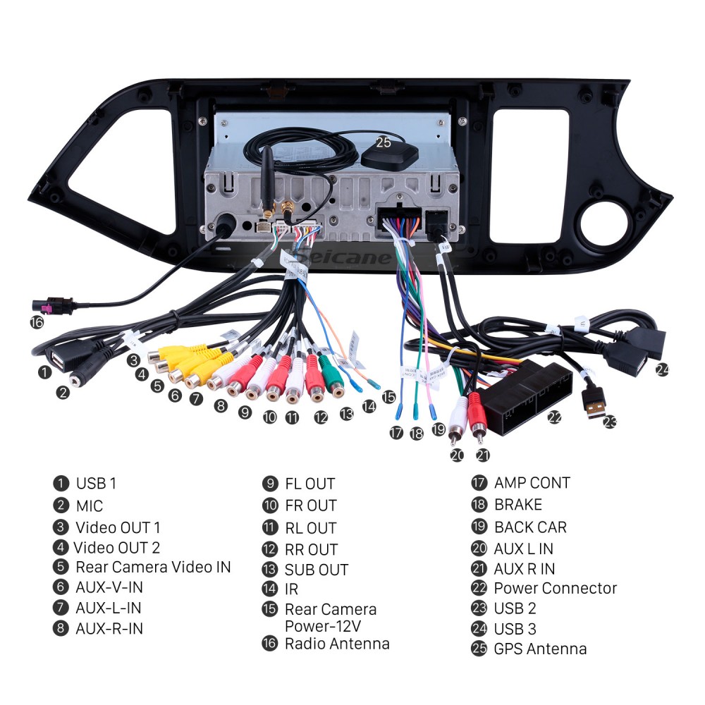 9 Inch 2018 Kia Picanto Morning Android 11 0 Gps Navigation System Touch Screen 2018 Kia Picanto Morning, Wiring Diagram Car Stereo Kia Picanto