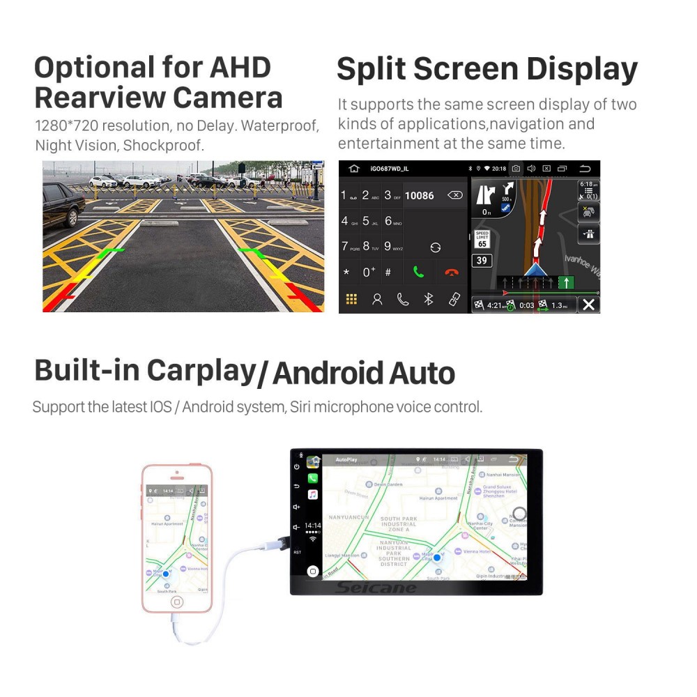 Autoradio GPS full tactile Bluetooth Android & Apple Carplay Opel Vivaro de  2015 à 2023 + caméra de recul