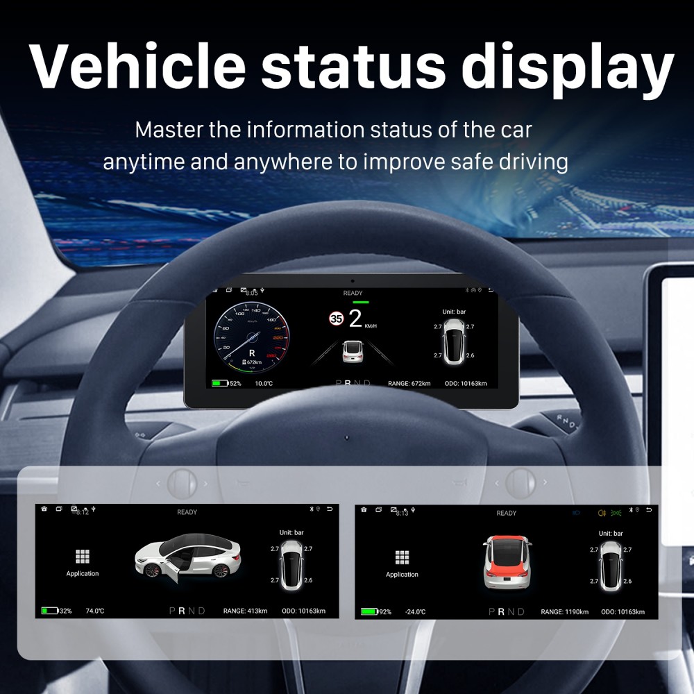 Car Monitor Dashboard Display Car For Tesla Model 3/Y LCD Dashboard