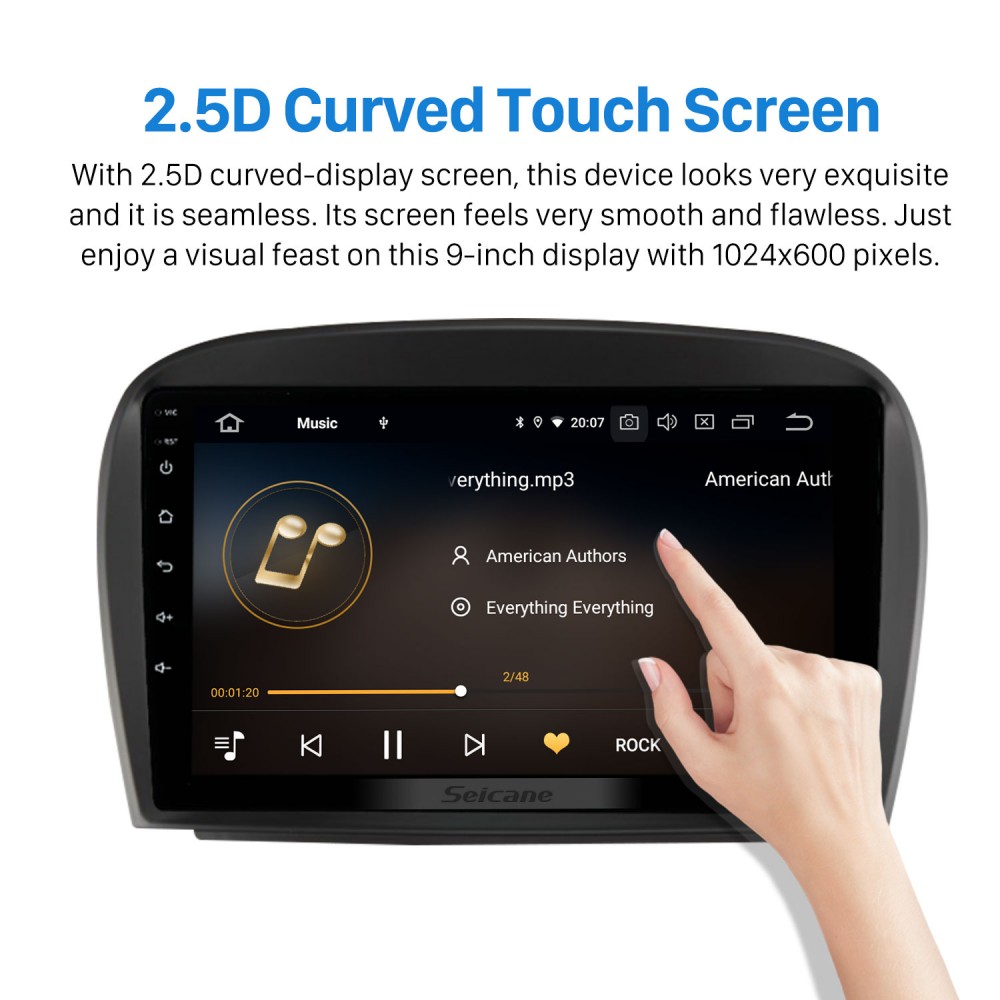 7 " Android 9.0 GPS Sat Nav Wifi Bluetooth Radio für Mercedes Sl R230 SL500
