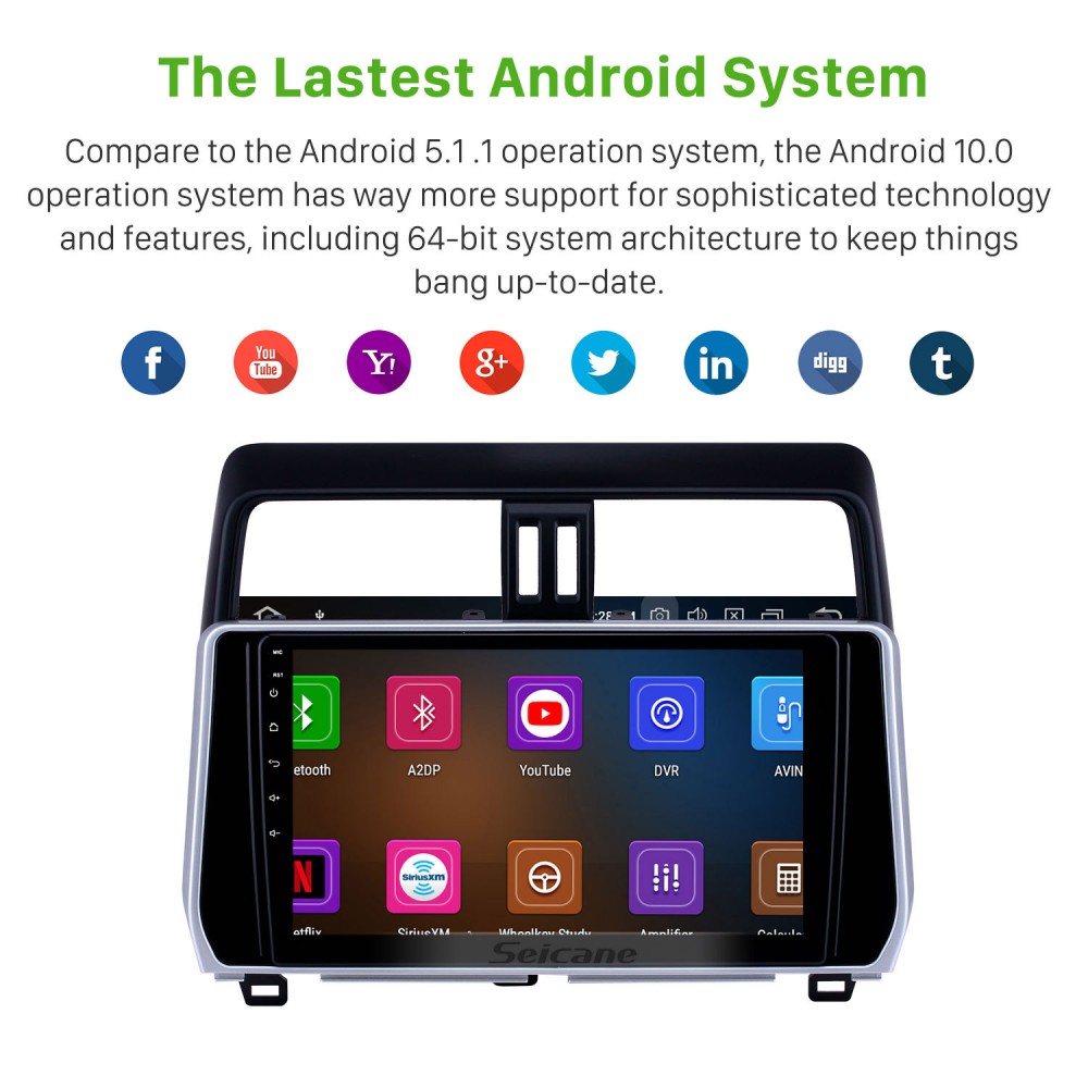 10.1 inch Android 11.0 GPS Navigation Radio for 2018 Toyota ...