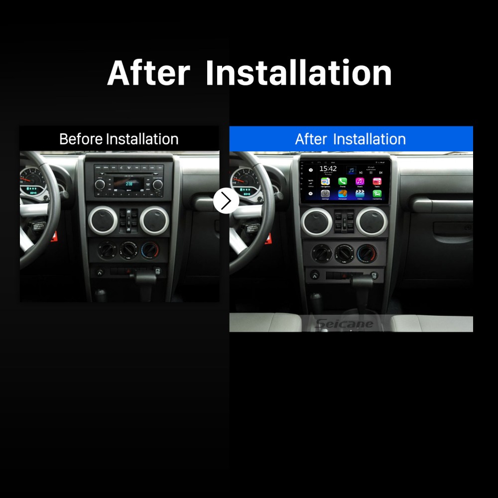 Upgraded Touchscreen Radio for 2008-2010 Jeep Wrangler Rubicon (4 Doors)  with GPS Navigation System WIFI