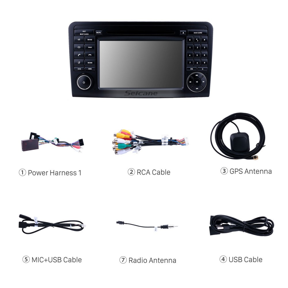 Android 9.0 7 inch for Mercedes Benz ML CLASS W164 ML350 ML430
