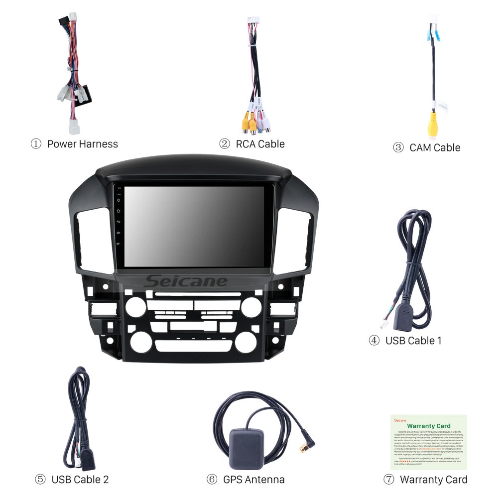 Android 9.1 Car Radio for Lexus RX300 XU10 1997-2003 Car Stereo GPS Navigation 9 Inch Touch Display Support Screen Mirror WiFi Bluetooth Steering Wheel Control/FM RDS DSP