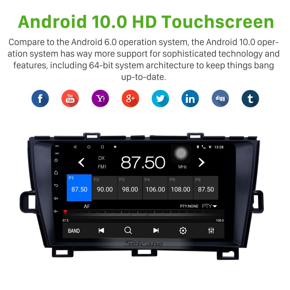 8" Android 9.0 Car Stereo Radio For 2009-2013 Toyota Prius GPS Wifi Head Unit 