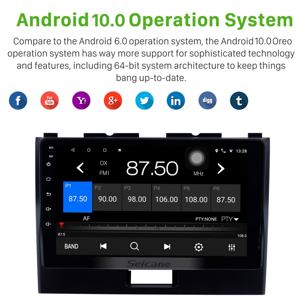 9 inch Touchscreen Android 14.0 2010-2018 SUZUKI WAGONR GPS