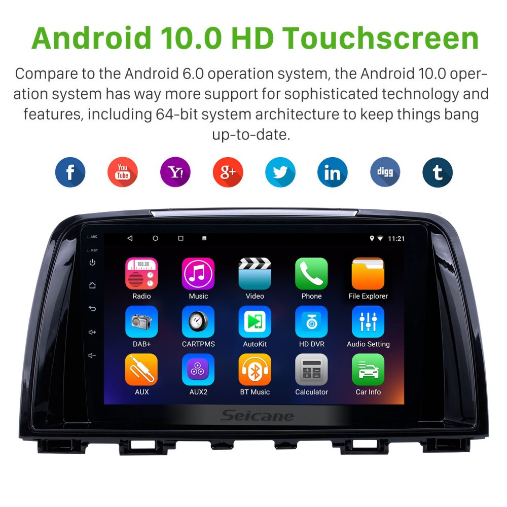 For Mazda6 ATENZA 2014-2016 Car Radio Stereo Android 8.1 Octa Core GPS Navigator 