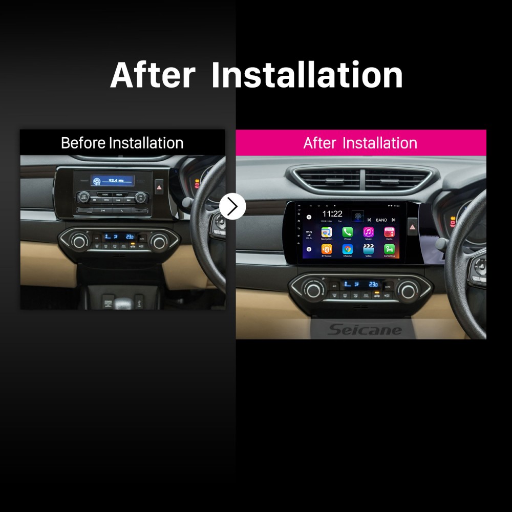 2018 2019 HONDA Amaze RHD Android 13.0 Touchscreen 9 inch Head
