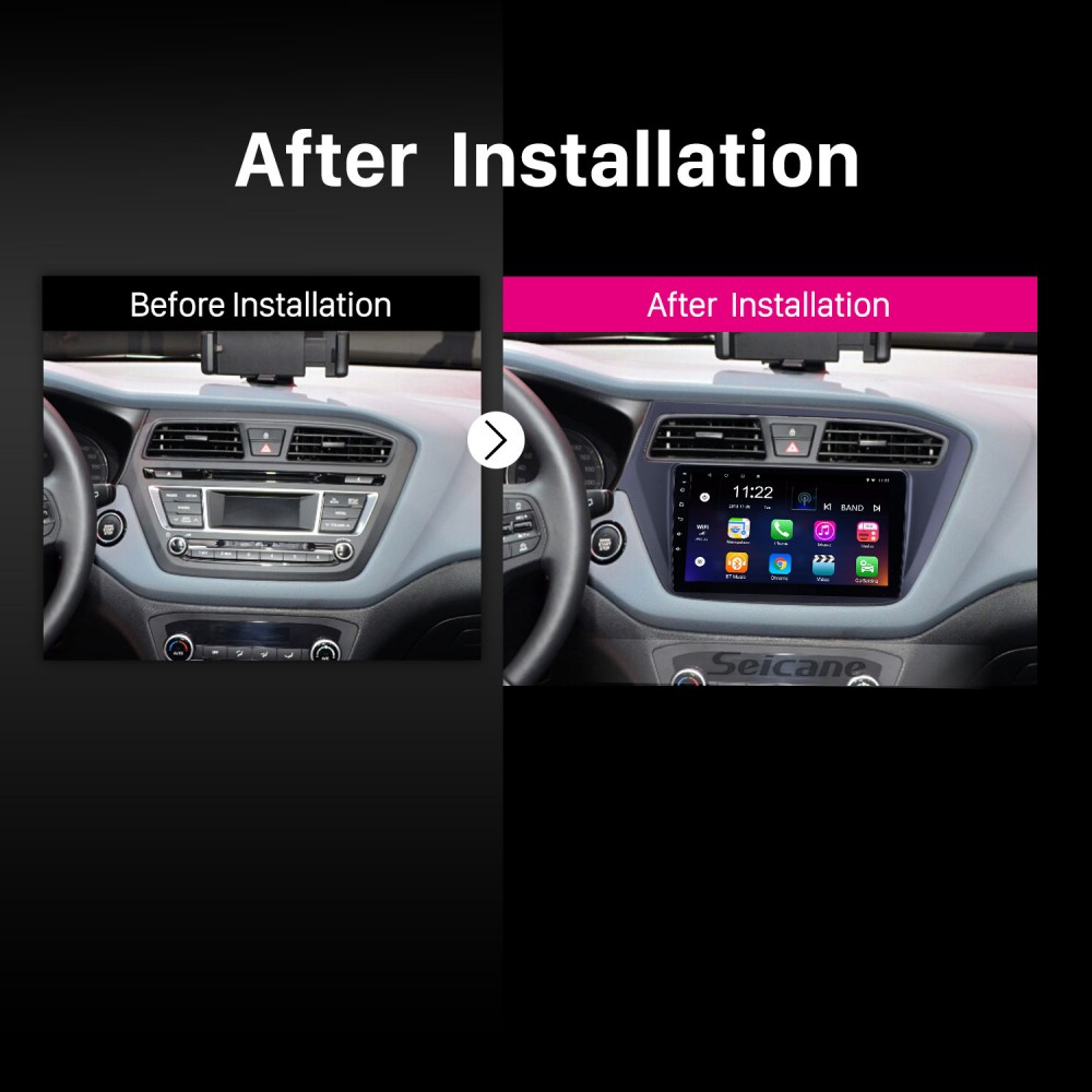 LINGJIE Android Double DIN Sat Nav para Hyundai I20 2015-2018 GPS Navegación Pantalla táctil de inversión Video Multimedia Player Video Receptor,4g WiFi 4g+64g