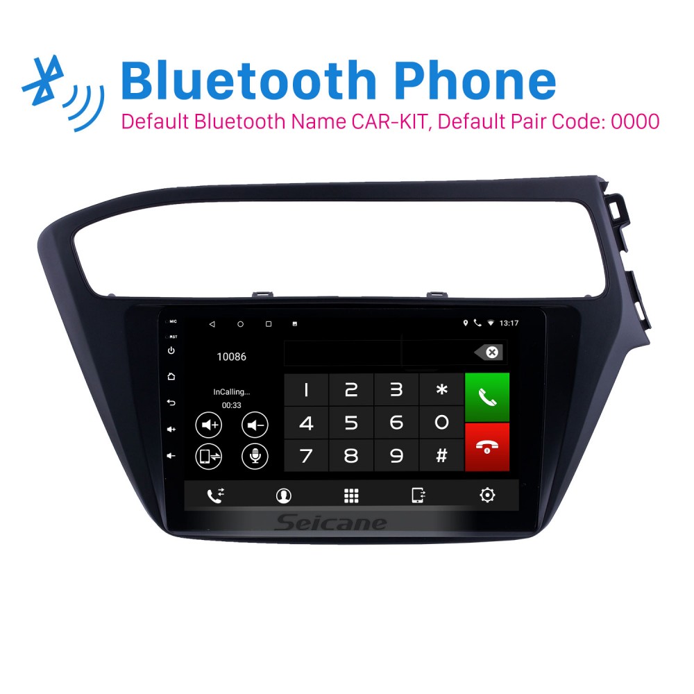 LINGJIE Android Double DIN Sat Nav para Hyundai I20 2015-2018 GPS Navegación Pantalla táctil de inversión Video Multimedia Player Video Receptor,4g WiFi 4g+64g