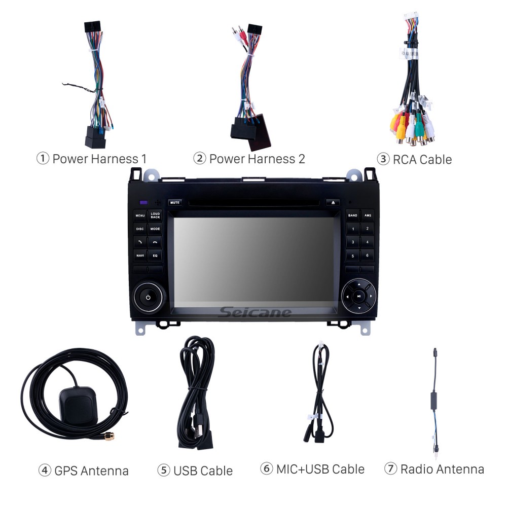 for Android Mercedes Class Radio 2004-2012 W169 Benz GPS Navigation A150 inch A 7 10.0