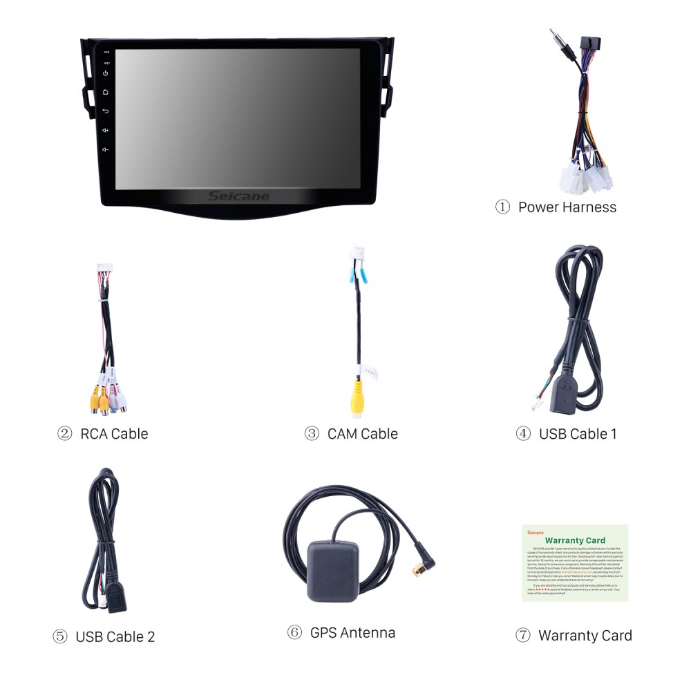 9 Inch Android 8.1 Multimedia Player for Toyota RAV4 2007-2013 Car Stereo Head Unit Support DVR Backup Camera TV Video