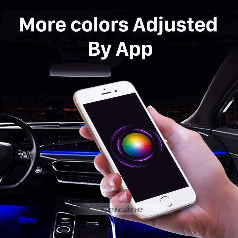 Car Interior Decorative Lamps LED Ambient Lights RGB Multi Colors Music Sound Mobile Control