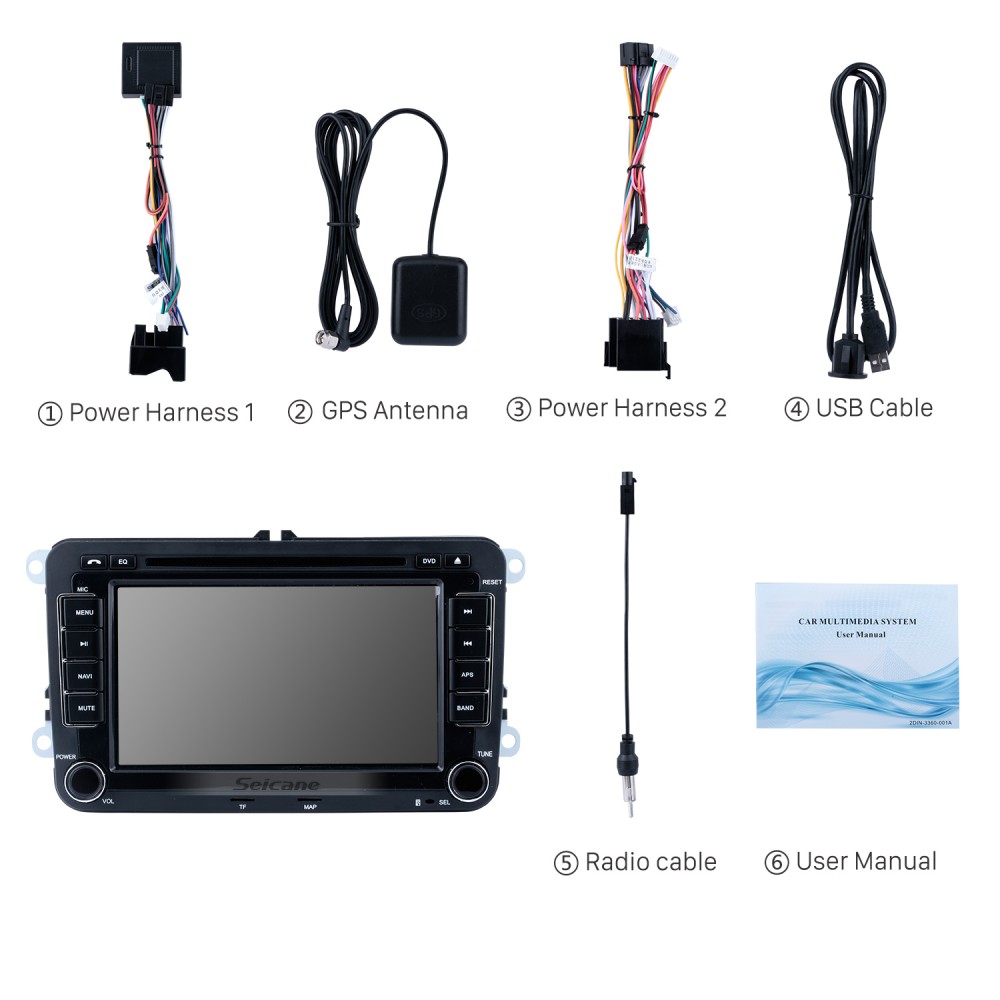 Autoradio VOLKSWAGEN-SEAT-SKODA (GPS-DVD-BT-USB-SD)+ Caméra de recul