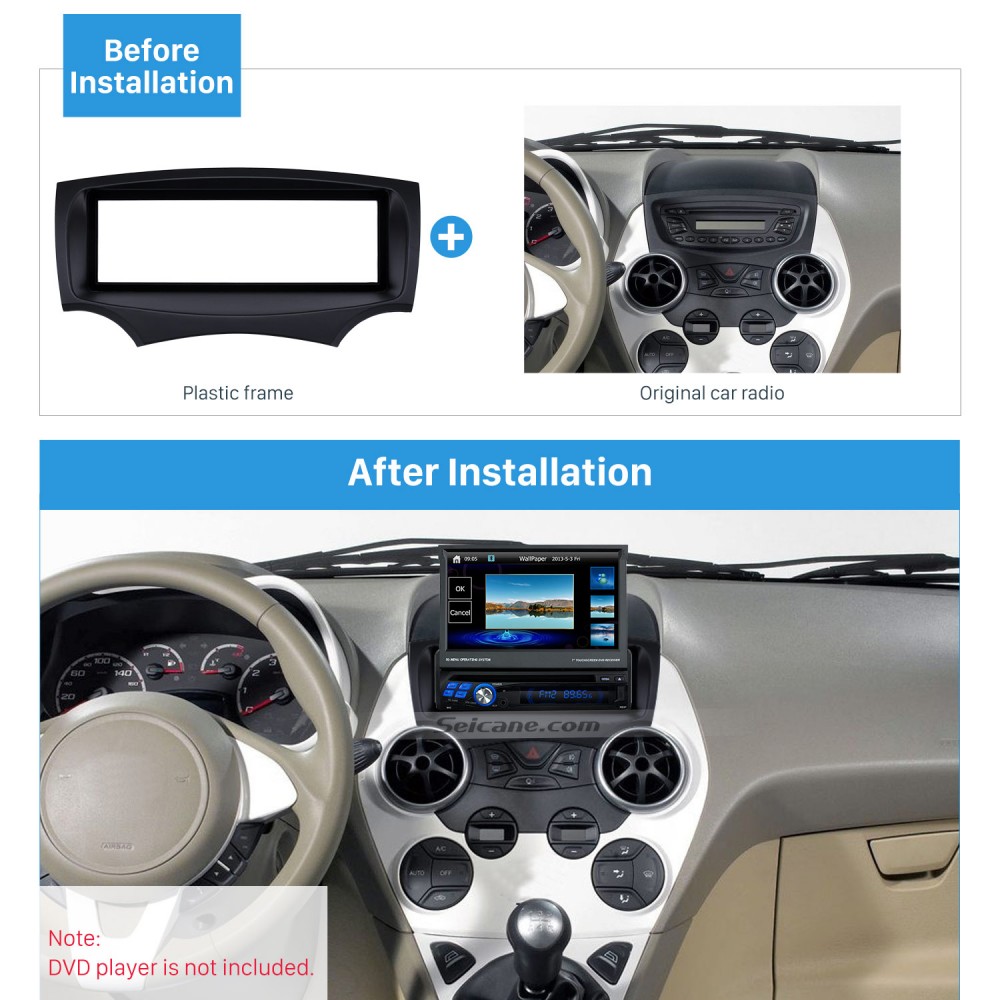 vervolgens veelbelovend naald Well-designed 1Din Car Radio Fascia for 2008 Ford Ka Stereo Install In Dash  Mount Kit