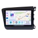 2012 HONDA CIVIC 9 Inch Android 13.0 Radio Carplay GPS Navigation Bluetooth HD Touchscreen Mirror link USB WIFI Steering Wheel Control