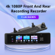 11.26" 4K Dash Camera Car Dvr WiFi ADAS BSD with 4K  Front Camera 1080P Rear Camera AHD 