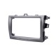 Silver Double Din 2008 2009 2010 Toyota Corolla Car Radio Fascia Dash Installation Kit DVD Frame Plate Cover