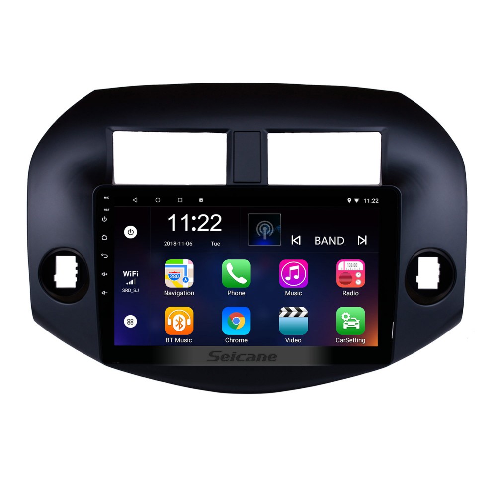 9 Pouces Écran Tactile Capacitif Navigation GPS FM WiFi EQ USB SWC Lien Miroir Commande au Volant Caméra de Recul 2G+32G CAMECHO Android 9.1 Autoradio Bluetooth 2 DIN pour Toyota RAV 4 2007-2012 