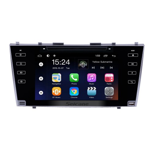 OEM 8 pouces Android 9.0 pour 2007 2008 2009 2010 2011 Toyota Camry Radio Bluetooth HD Écran tactile Système de navigation GPS compatible Carplay