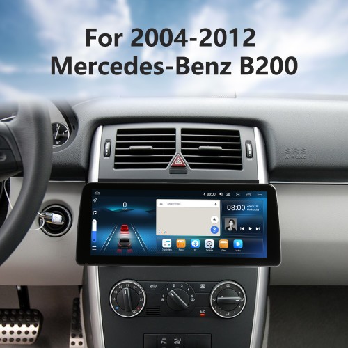 Carplay Écran tactile HD 12,3 pouces Android 12.0 pour 2004 2005 2006-2012 Mercedes-Benz B200 Navigation GPS Android Auto Head Unit Prise en charge DAB+ OBDII WiFi Commande au volant