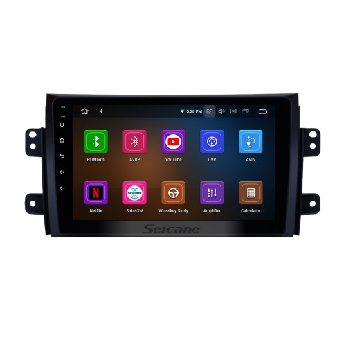 9 pouces Android 13.0 Radio Système de navigation GPS pour 2007-2015 Suzuki SX4 Fiat Sedici avec Bluetooth Mirror link HD 1024*600 écran tactile Lecteur DVD OBD2 DVR Caméra de recul TV 4G WIFI Commande au volant 1080P Vidéo USB