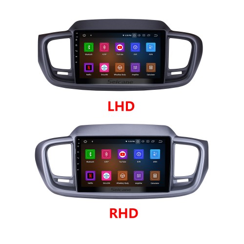 Lecteur multimédia OEM 9 pouces HD à écran tactile Android 13.0 pour 2015 2016 2017 2018 KIA Sorento Radio Navigation GPS Bluetooth Musique USB WIFI Lien miroir Commande au volant