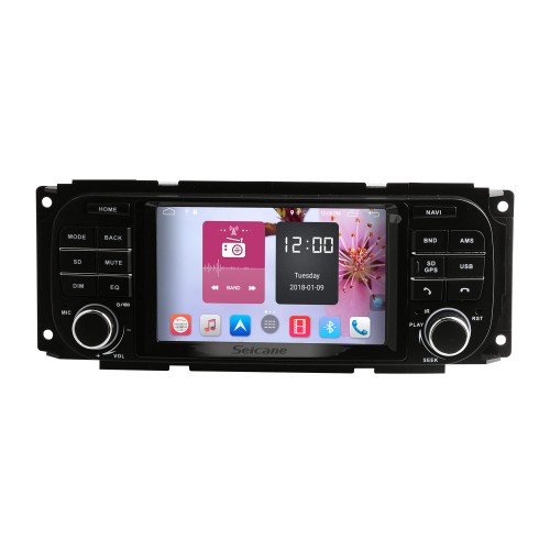 Radio à écran tactile Android 12.0 HD de 5 pouces pour Jeep Wrangler 2003-2006 avec système de navigation GPS DVR WIFI OBD2 Commande au volant Bluetooth Lien miroir 1080P TV USB