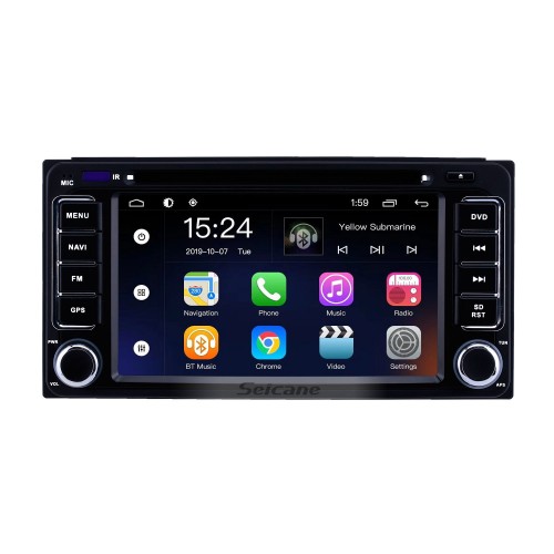 Android 9.0 6.2 pouces pour système de navigation GPS radio universel avec écran tactile HD Bluetooth AUX WIFI support Carplay DVR OBD2